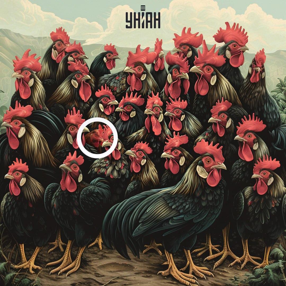 Die Jakobsmuschel eines Huhns ist nicht die gleiche wie die eines Hahns / Moje collage